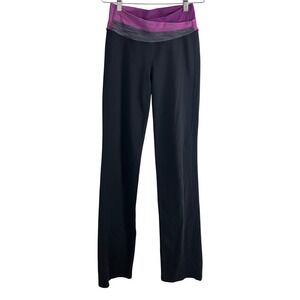 Lululemon Astro Pant Women Size 4 Black Purple‎ Yoga